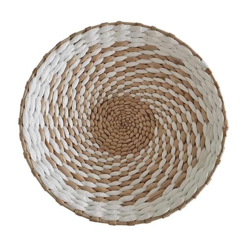 QCKNKMGG Meeresfrüchte, Rattan gewebter runder Wandkorb, Dekor, Mehrfarbig, mehrere Größen(C,25cm) von QCKNKMGG