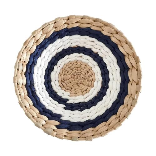 QCKNKMGG Meeresfrüchte, Rattan gewebter runder Wandkorb, Dekor, Mehrfarbig, mehrere Größen(D,20cm) von QCKNKMGG