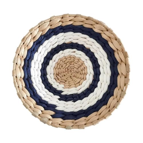 QCKNKMGG Meeresfrüchte, Rattan gewebter runder Wandkorb, Dekor, Mehrfarbig, mehrere Größen(D,30cm) von QCKNKMGG