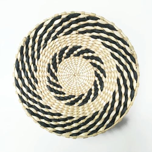 QCKNKMGG Meeresfrüchte, Rattan gewebter runder Wandkorb, Dekor, Mehrfarbig, mehrere Größen(J,20cm) von QCKNKMGG