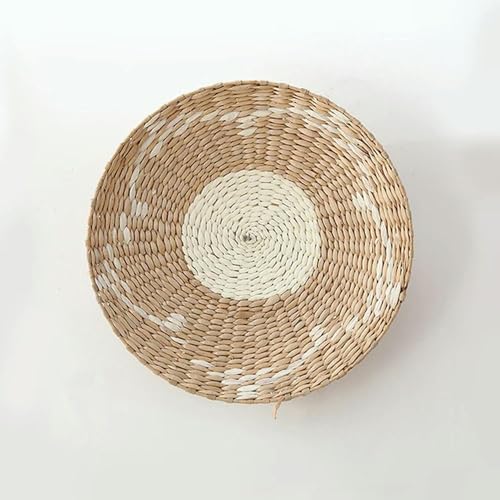 QCKNKMGG Meeresfrüchte, Strohgewebter Wandkorb, Teller, Hängedekor, 30 cm(01) von QCKNKMGG