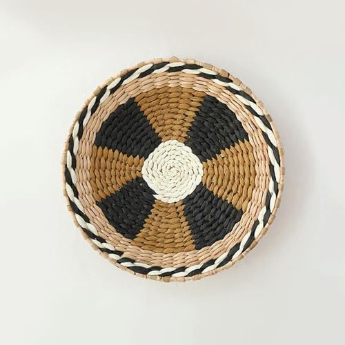 QCKNKMGG Meeresfrüchte, Strohgewebter Wandkorb, Teller, Hängedekor, 30 cm(05) von QCKNKMGG
