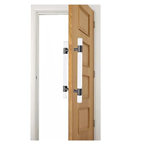 QCKNKMGG Push-Pull-Türgriff aus Edelstahl, Acryl Türgriff 2er Pack Multicolor 60-150 cm(Black,Length-100Cm/39.3In) von QCKNKMGG
