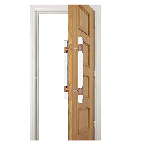 QCKNKMGG Push-Pull-Türgriff aus Edelstahl, Acryl Türgriff 2er Pack Multicolor 60-150 cm(Rose Gold,Length-60Cm/23.6In) von QCKNKMGG