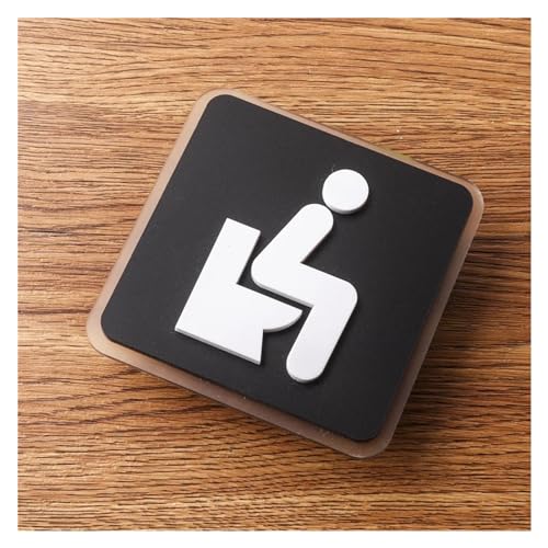 Selbstklebendes Toilettenzeichen, Acryl Badezimmer WC Schild WC Türaufkleber 10x10cm(A) von QCKNKMGG