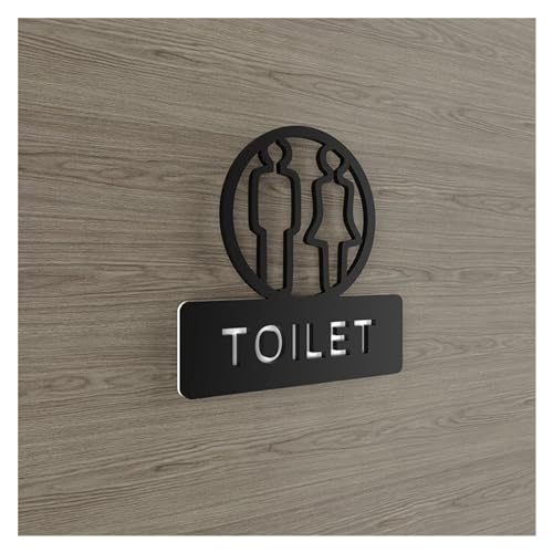 Selbstklebendes Toilettenzeichen, Acryl Hohl WC Zeichen Aufkleber for männliche und weibliche Toiletten mehrere Größen(4,20x20cm) von QCKNKMGG