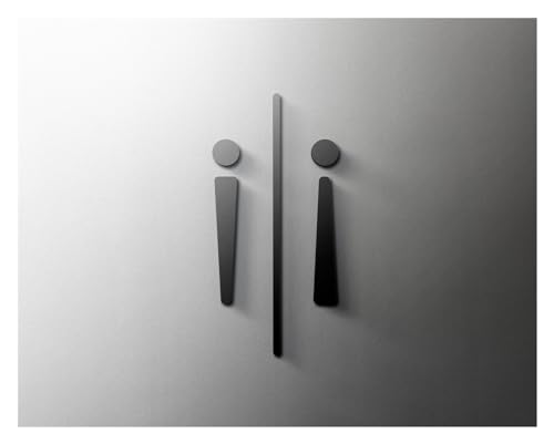 Selbstklebendes Toilettenzeichen, Acryl Männer und Frauen WC Zeichen selbstklebende Wand Tür Aufkleber mehrere Größen(11,18x11cm Grey) von QCKNKMGG