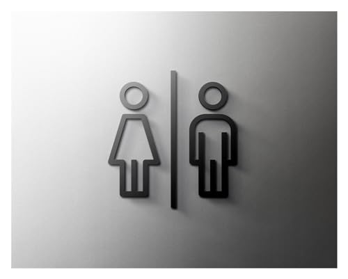 Selbstklebendes Toilettenzeichen, Acryl Männer und Frauen WC Zeichen selbstklebende Wand Tür Aufkleber mehrere Größen(12,18x11cm Gold) von QCKNKMGG