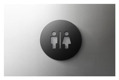 Selbstklebendes Toilettenzeichen, Acryl Männer und Frauen WC Zeichen selbstklebende Wand Tür Aufkleber mehrere Größen(20,18x11cm Gold) von QCKNKMGG