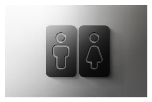 Selbstklebendes Toilettenzeichen, Acryl Männer und Frauen WC Zeichen selbstklebende Wand Tür Aufkleber mehrere Größen(21,25x16cm Gold) von QCKNKMGG
