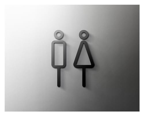 Selbstklebendes Toilettenzeichen, Acryl Männer und Frauen WC Zeichen selbstklebende Wand Tür Aufkleber mehrere Größen(5,18x11cm Gold) von QCKNKMGG