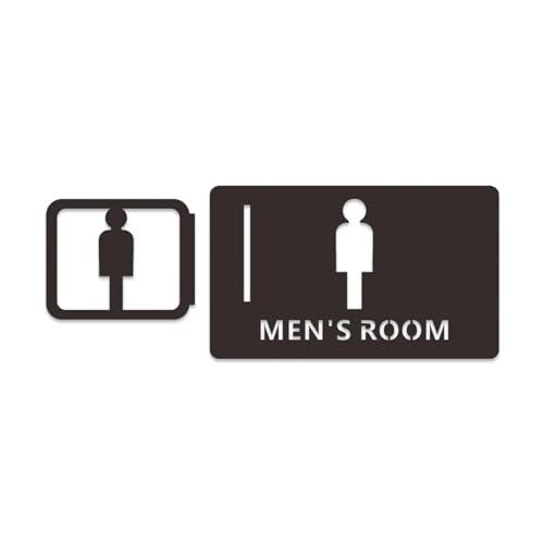Selbstklebendes Toilettenzeichen, Herren- und Damenbadezimmer-Toiletten WC Toilettenschild Seitenmontage Plakette Hotel 20 cm x 12 cm(2) von QCKNKMGG