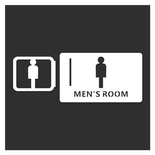 Selbstklebendes Toilettenzeichen, Herren- und Damenbadezimmer-Toiletten WC Toilettenschild Seitenmontage Plakette Hotel 20 cm x 12 cm(5) von QCKNKMGG