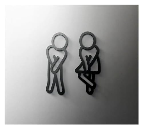 Selbstklebendes Toilettenzeichen, Männer Frauen Toilette Zeichen Acryl 3D Tür Wand Aufkleber Platte Mehrere Größen(1,18x11cm (5mm thick)) von QCKNKMGG