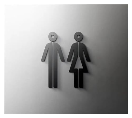 Selbstklebendes Toilettenzeichen, Männer Frauen Toilette Zeichen Acryl 3D Tür Wand Aufkleber Platte Mehrere Größen(16,18x11cm (5mm thick)) von QCKNKMGG