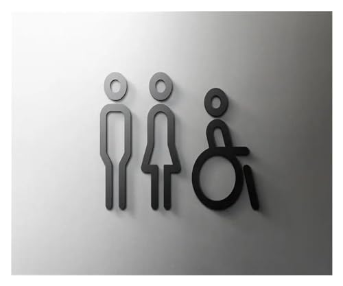 Selbstklebendes Toilettenzeichen, Männer Frauen Toilette Zeichen Acryl 3D Tür Wand Aufkleber Platte Mehrere Größen(18,25x16cm (5mm thick)) von QCKNKMGG