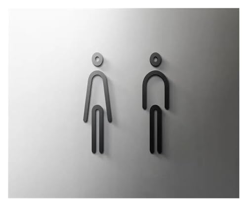 Selbstklebendes Toilettenzeichen, Männer Frauen Toilette Zeichen Acryl 3D Tür Wand Aufkleber Platte Mehrere Größen(19,25x16cm (5mm thick)) von QCKNKMGG