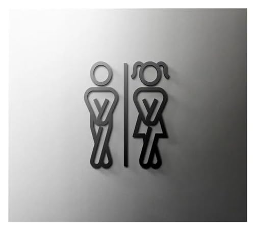 Selbstklebendes Toilettenzeichen, Männer Frauen Toilette Zeichen Acryl 3D Tür Wand Aufkleber Platte Mehrere Größen(2,18x11cm (3mm thick)) von QCKNKMGG