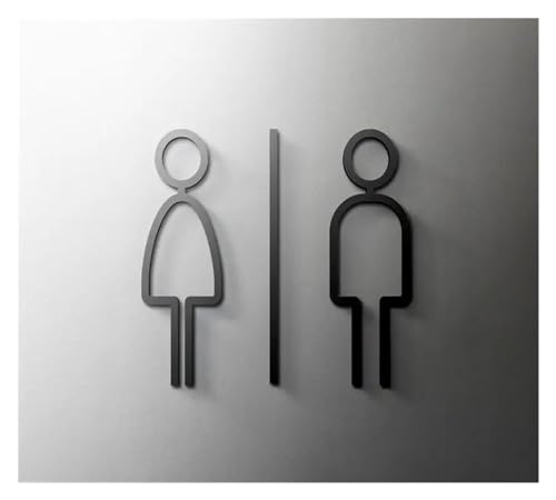 Selbstklebendes Toilettenzeichen, Männer Frauen Toilette Zeichen Acryl 3D Tür Wand Aufkleber Platte Mehrere Größen(3,25x16cm (3mm thick)) von QCKNKMGG