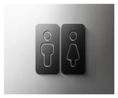 Selbstklebendes Toilettenzeichen, Männer Frauen Toilette Zeichen Acryl 3D Tür Wand Aufkleber Platte Mehrere Größen(8,18x11cm (5mm thick)) von QCKNKMGG