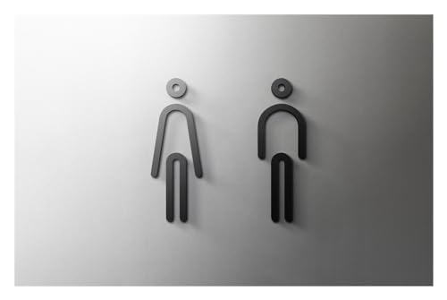 Selbstklebendes Toilettenzeichen, Männer Frauen Toilette Zeichen Aufkleber for Toilette Tür Wand Multicolor mehrere Größen(6,Gold 25x16cm) von QCKNKMGG