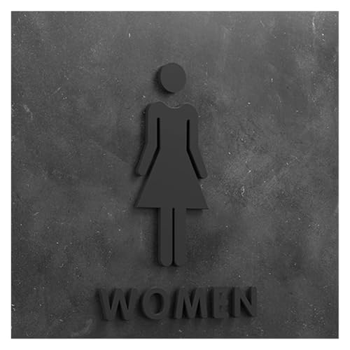 Selbstklebendes Toilettenzeichen, Männer und Frauen WC-Schild 3D Pfeil Acryl Platte Aufkleber Multicolor mehrere Größen(18,18x11cm) von QCKNKMGG