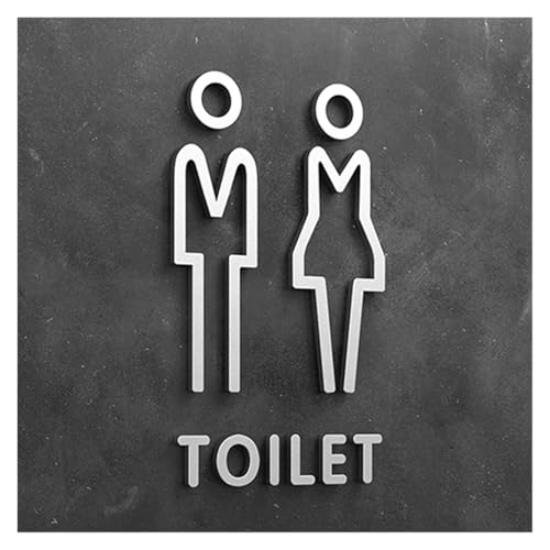 Selbstklebendes Toilettenzeichen, Männer und Frauen WC-Schild 3D Pfeil Acryl Platte Aufkleber Multicolor mehrere Größen(25,25x16cm) von QCKNKMGG