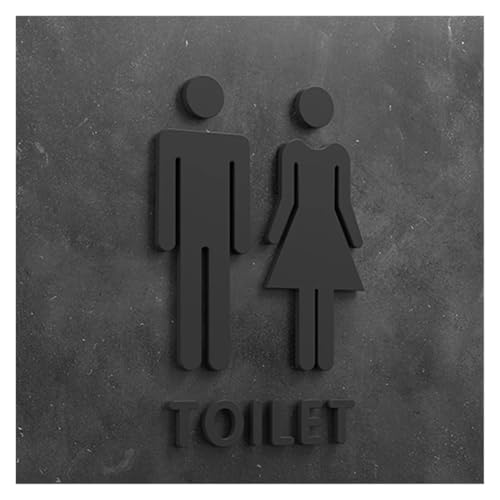 Selbstklebendes Toilettenzeichen, Männer und Frauen WC-Schild 3D Pfeil Acryl Platte Aufkleber Multicolor mehrere Größen(29,18x11cm) von QCKNKMGG