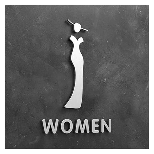 Selbstklebendes Toilettenzeichen, Männer und Frauen WC-Schild 3D Pfeil Acryl Platte Aufkleber Multicolor mehrere Größen(30,25x16cm) von QCKNKMGG
