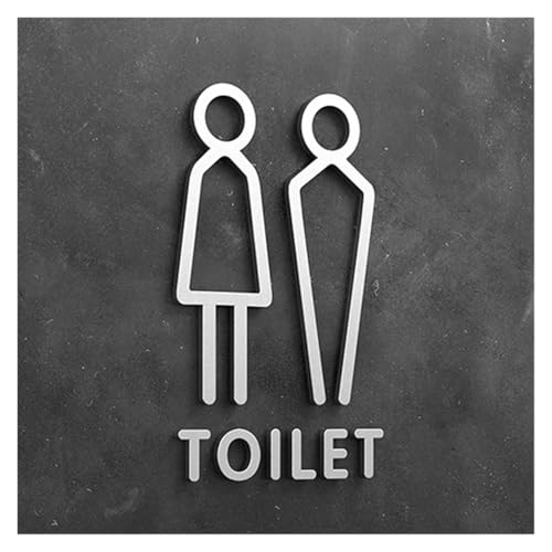 Selbstklebendes Toilettenzeichen, Männer und Frauen WC-Schild 3D Pfeil Acryl Platte Aufkleber Multicolor mehrere Größen(5,18x11cm) von QCKNKMGG