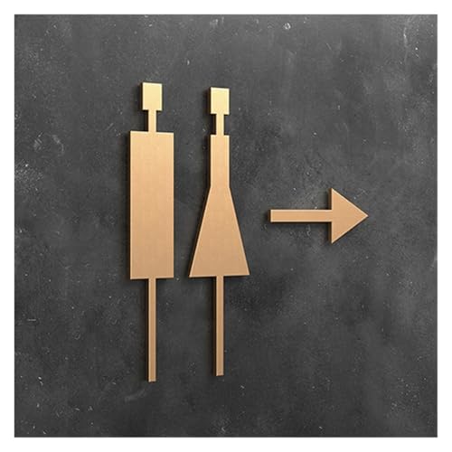 Selbstklebendes Toilettenzeichen, Männer und Frauen WC-Schild 3D Pfeil Acryl Platte Aufkleber Multicolor mehrere Größen(9,25x16cm) von QCKNKMGG