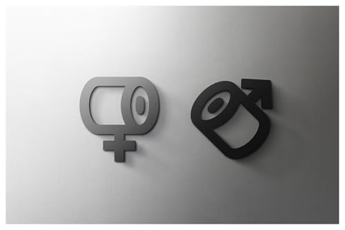Selbstklebendes Toilettenzeichen, Selbstklebendes Badezimmerschild aus Acryl, männlich/weiblich, universelle Symbole, mehrere Größen(12,Width 25cm) von QCKNKMGG
