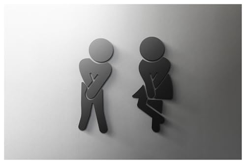 Selbstklebendes Toilettenzeichen, Selbstklebendes Badezimmerschild aus Acryl, männlich/weiblich, universelle Symbole, mehrere Größen(20,Width 25cm) von QCKNKMGG