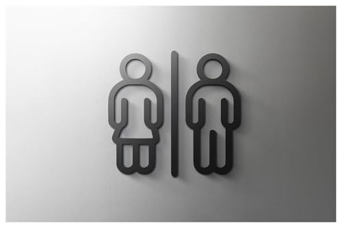 Selbstklebendes Toilettenzeichen, Selbstklebendes Badezimmerschild aus Acryl, männlich/weiblich, universelle Symbole, mehrere Größen(5,Width 30cm) von QCKNKMGG