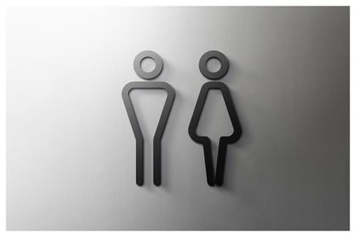 Selbstklebendes Toilettenzeichen, Selbstklebendes Badezimmerschild aus Acryl, männlich/weiblich, universelle Symbole, mehrere Größen(7,Width 30cm) von QCKNKMGG