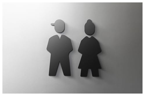 Selbstklebendes Toilettenzeichen, Selbstklebendes Badezimmerschild aus Acryl, männlich/weiblich, universelle Symbole, mehrere Größen(8,Width 18cm) von QCKNKMGG