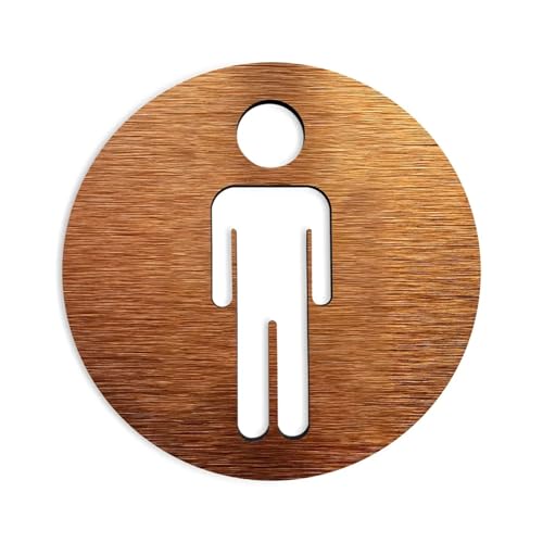 Selbstklebendes Toilettenzeichen, Toilette WC Türschild Badezimmer Plakette WC Verbund Aluminium Board Multicolor Mehrere Größen(Men,14x14cm) von QCKNKMGG