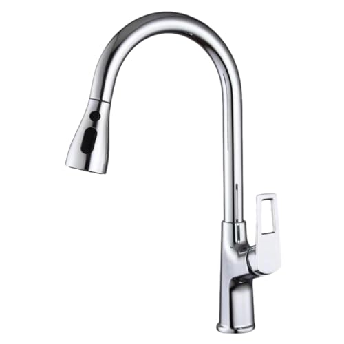 Waschbecken, Küche Pull Out Versenkbare Mixer Wasserhahn Stream Spray Modi Multicolor(Plating) von QCKNKMGG