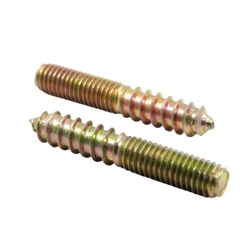 Zwei-köpfige Schrauben, Doppelkopf-Stockschrauben for Holz auf Metall, selbstschneidend, M6, M8, M10, 10 Stück(M6X25MM 10pcs) von QCKNKMGG