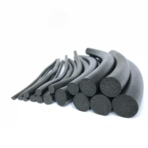 runde, ausgefüllte Gummi-Schaumdichtungen, Runde Schwammschnur Schaumgummidichtung Zierdichtung Schwarz Mehrere Größen 1-10 Meter(13mm,1 Meter) von QCKNKMGG