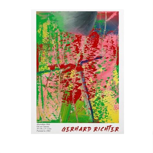 QCODJF OWJIKF Gerhard Richter Ausstellungsplakat Abstrakte Wandkunst Gerhard Richter Druckgrafik und Leinwandmalerei Wohnzimmerdekoration Bild 50x70cm Kein Rahmen von QCODJF OWJIKF