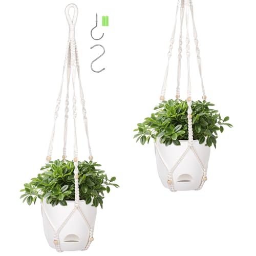 QCQHDU 2 Packt 14,5cm Blumentopf Hängend,86,4cm Makramee Blumenampel Hängend Innen & Außen,Hängetopf für Pflanzen,Hängeampel,Hängende Blumentöpfe,Blumentöpfe zum Aufhängen QCQHDU 2 Packt 14,5cm Blumentopf Hängend,86,4cm Makramee Blumenampel Hängend Innen & Außen,Hängetopf für Pflanzen,Hängeampel,Hängende Blumentöpfe,Blumentöpfe zum Aufhängen von QCQHDU