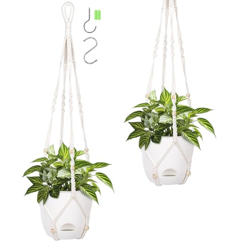 QCQHDU 2 Packt 18cm Blumentopf Hängend,86,4cm Makramee Blumenampel Hängend Innen & Außen,Hängetopf für Pflanzen,Hängeampel,Hängende Blumentöpfe,Blumentöpfe zum Aufhängen QCQHDU 2 Packt 18cm Blumentopf Hängend,86,4cm Makramee Blumenampel Hängend Innen & Außen,Hängetopf für Pflanzen,Hängeampel,Hängende Blumentöpfe,Blumentöpfe zum Aufhängen von QCQHDU