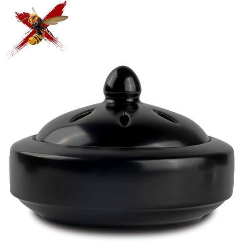 QCYFJZFU Räuchergefäß zum Wespenabwehr und Mückenschutz, Keramik Räucherschale mit Feuerfester Baumwolle, Räucherbox zum Insekten Vertreiben Outdoor durch Kaffeerauch von QCYFJZFU