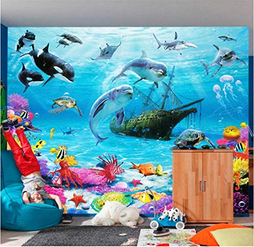 3D Fototapete Wandbild 300x210 Schiffswrack Des Blauen Delfins Non-Woven Murals 3D Picture Poster Living Room Kids Bedroom Office Home Decoration Wallpaper Photoposter Mural von QDDRL