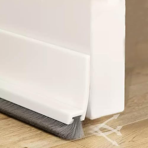 100cm Zugluftstopper Weiß Dichtungsband für Türen, Bodenabdichtung mit Bürste, Selbstklebende Tür Türdichtung, Türdichtung Türbürste Abdeckleisten Bürstendichtung Dichtung 100cm Zugluftstopper Weiß Dichtungsband für Türen, Bodenabdichtung mit Bürste, Selbstklebende Tür Türdichtung, Türdichtung Türbürste Abdeckleisten Bürstendichtung Dichtung von QDDYC