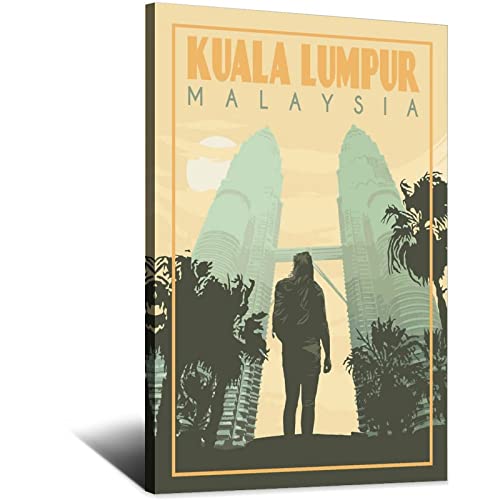 Kuala Lumpur Malaysia Vintage Reise Poster Malerei Poster Moderne Familie Leinwand Kunst Poster Schlafzimmer Deko von QDJH