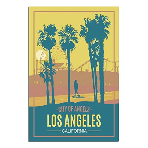 Los Angeles California Vintage Reise Poster Malerei Poster Moderne Familie Leinwand Kunst Poster Schlafzimmer Deko von QDJH
