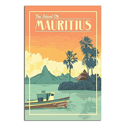 Mauritius Vintage Reiseposter Gemälde Poster Moderne Familie Leinwand Kunst Poster Schlafzimmer Deko von QDJH