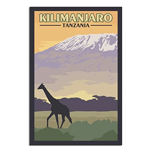 QDJH Kilimanjaro Tansania Vintage Reiseposter Malerei Poster Moderne Familie Leinwand Kunst Poster Schlafzimmer Deko von QDJH